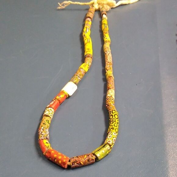 Ceramic African Trading Bead Necklace Upper Voltra few damaged beads see pic - Picture 2 of 11